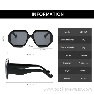 New Retro box Sunglasses Women's European and American net red street shooting Sunglasses men's cross-border large frame sunglas